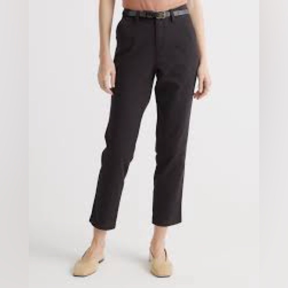 Quince Organic Stretch Cotton Girlfriend Chino Pant Sz 24 Black NEW